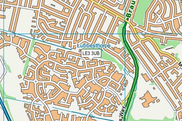 LE3 3UB map - OS VectorMap District (Ordnance Survey)