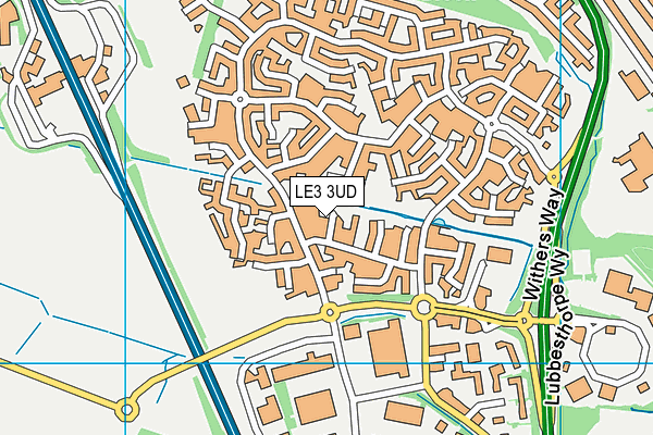 LE3 3UD map - OS VectorMap District (Ordnance Survey)