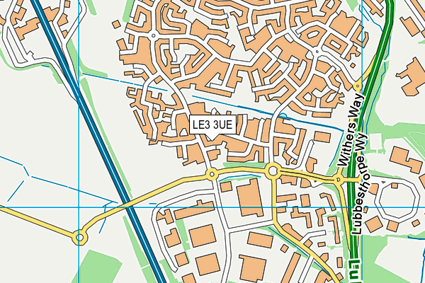 LE3 3UE map - OS VectorMap District (Ordnance Survey)