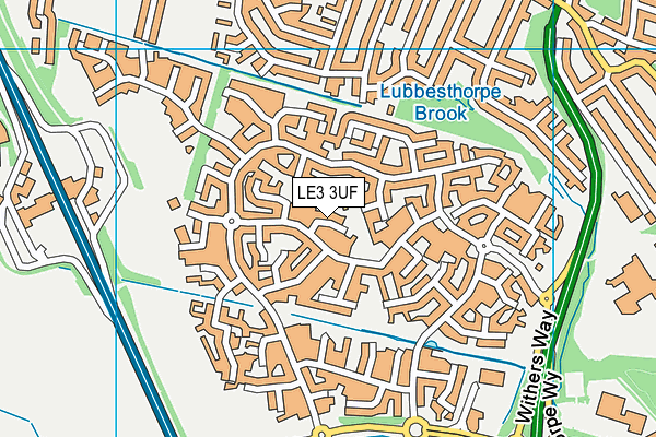 LE3 3UF map - OS VectorMap District (Ordnance Survey)