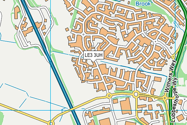 LE3 3UH map - OS VectorMap District (Ordnance Survey)