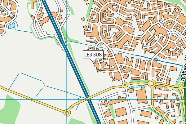LE3 3US map - OS VectorMap District (Ordnance Survey)