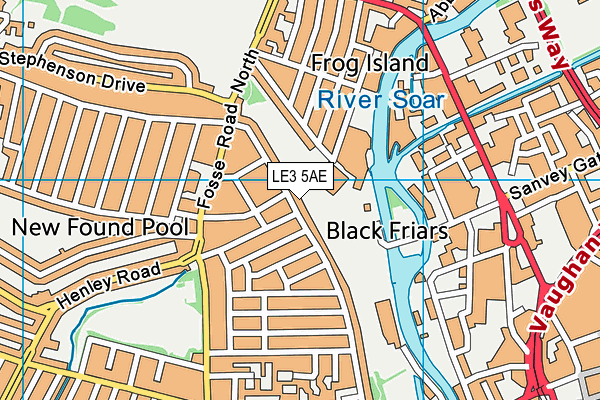 LE3 5AE map - OS VectorMap District (Ordnance Survey)