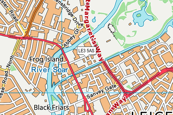 Leicester Indoor Bowls & Social Club map (LE3 5AS) - OS VectorMap District (Ordnance Survey)
