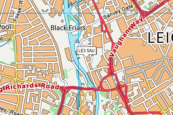 LE3 5AU map - OS VectorMap District (Ordnance Survey)