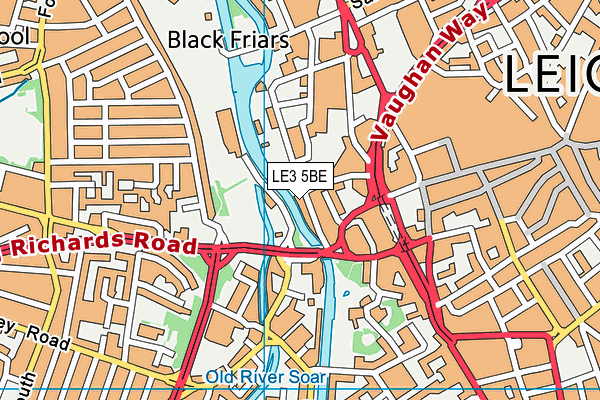 LE3 5BE map - OS VectorMap District (Ordnance Survey)