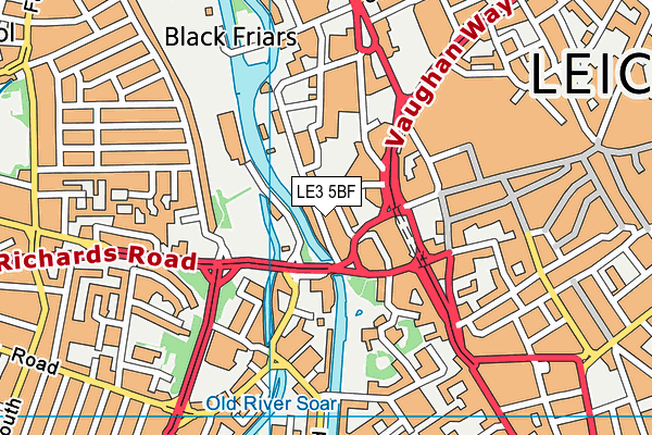 LE3 5BF map - OS VectorMap District (Ordnance Survey)