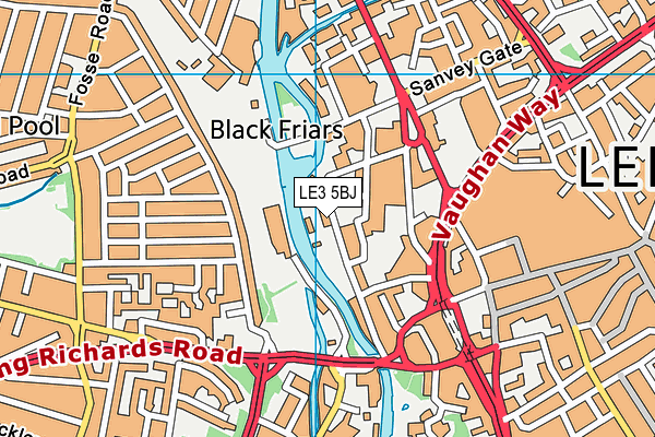 LE3 5BJ map - OS VectorMap District (Ordnance Survey)