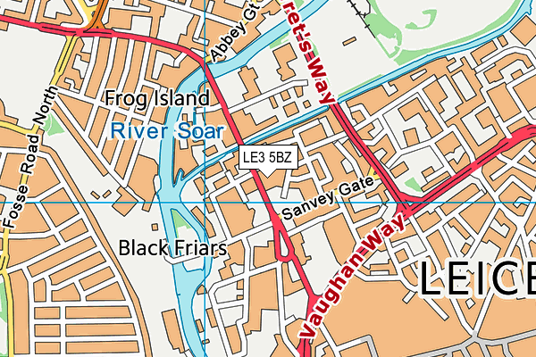 LE3 5BZ map - OS VectorMap District (Ordnance Survey)