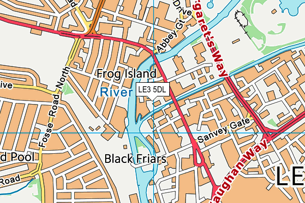 LE3 5DL map - OS VectorMap District (Ordnance Survey)