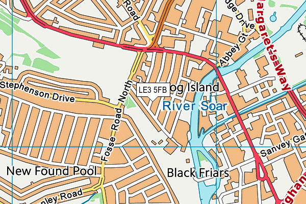 LE3 5FB map - OS VectorMap District (Ordnance Survey)