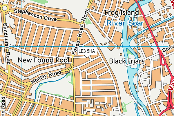 LE3 5HA map - OS VectorMap District (Ordnance Survey)