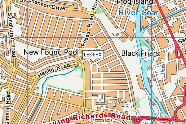 LE3 5HX map - OS VectorMap District (Ordnance Survey)