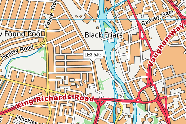 LE3 5JG map - OS VectorMap District (Ordnance Survey)