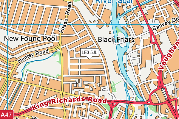LE3 5JL map - OS VectorMap District (Ordnance Survey)