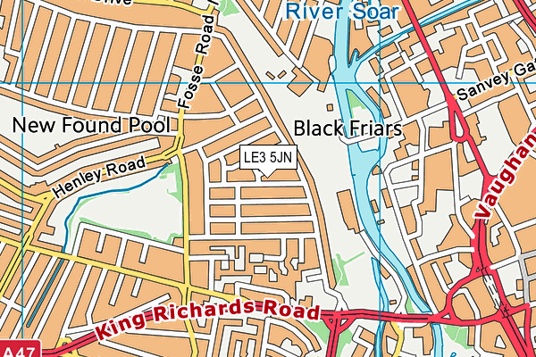 LE3 5JN map - OS VectorMap District (Ordnance Survey)