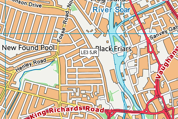 LE3 5JR map - OS VectorMap District (Ordnance Survey)