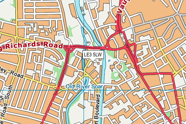 LE3 5LW map - OS VectorMap District (Ordnance Survey)