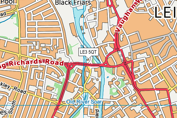 LE3 5QT map - OS VectorMap District (Ordnance Survey)