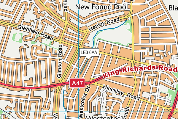 LE3 6AA map - OS VectorMap District (Ordnance Survey)