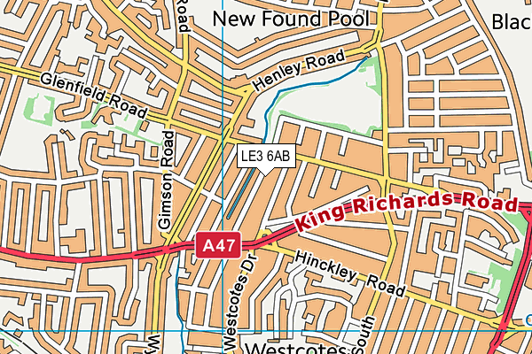 LE3 6AB map - OS VectorMap District (Ordnance Survey)