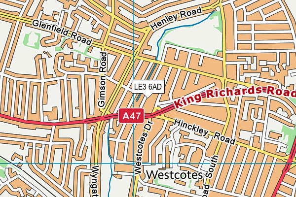 LE3 6AD map - OS VectorMap District (Ordnance Survey)