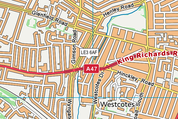 LE3 6AF map - OS VectorMap District (Ordnance Survey)