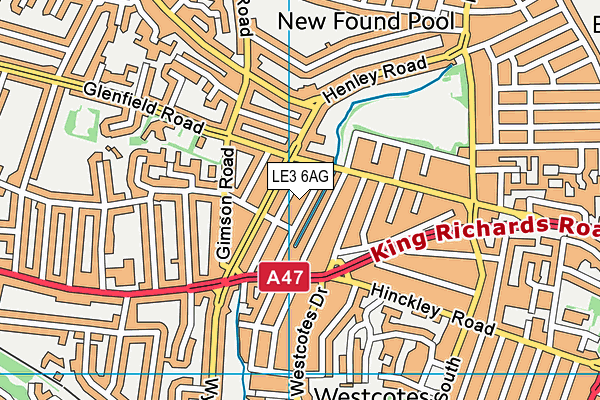 LE3 6AG map - OS VectorMap District (Ordnance Survey)