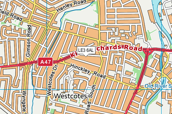 LE3 6AL map - OS VectorMap District (Ordnance Survey)