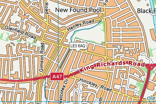 LE3 6AQ map - OS VectorMap District (Ordnance Survey)