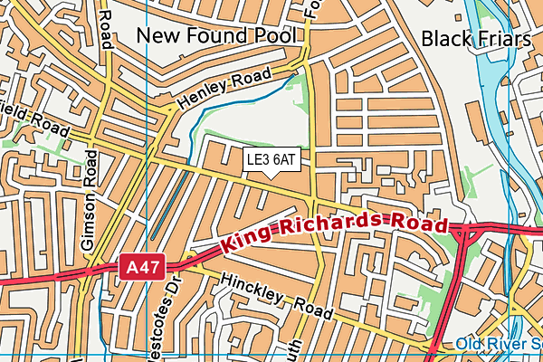 LE3 6AT map - OS VectorMap District (Ordnance Survey)