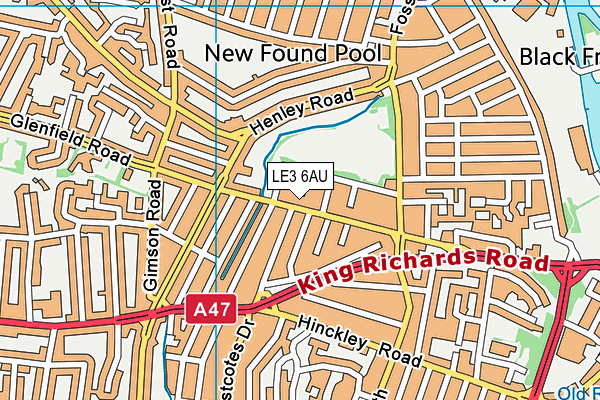 LE3 6AU map - OS VectorMap District (Ordnance Survey)