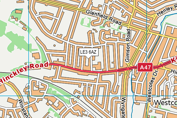 LE3 6AZ map - OS VectorMap District (Ordnance Survey)