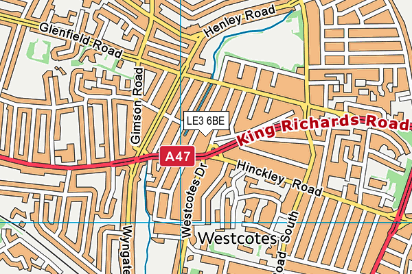 LE3 6BE map - OS VectorMap District (Ordnance Survey)