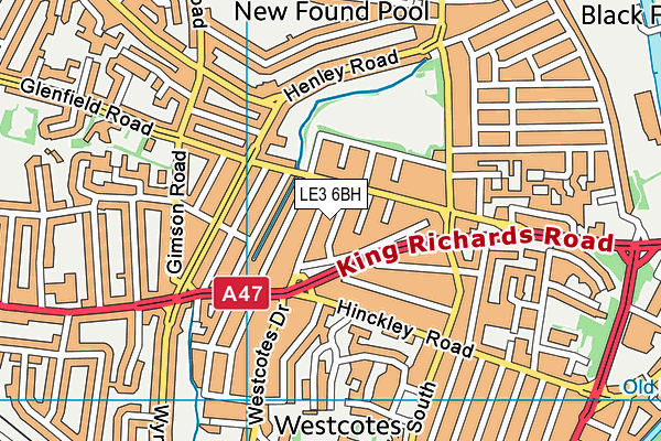 LE3 6BH map - OS VectorMap District (Ordnance Survey)