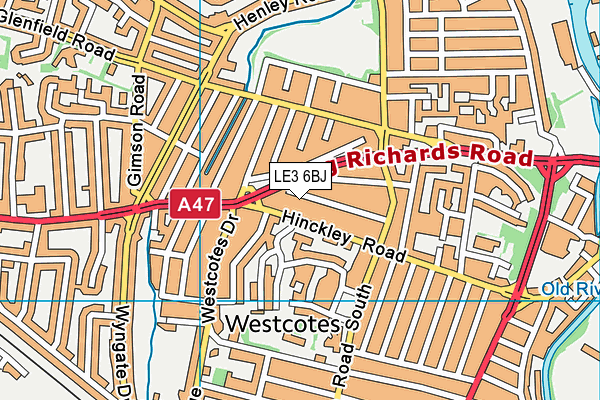 LE3 6BJ map - OS VectorMap District (Ordnance Survey)