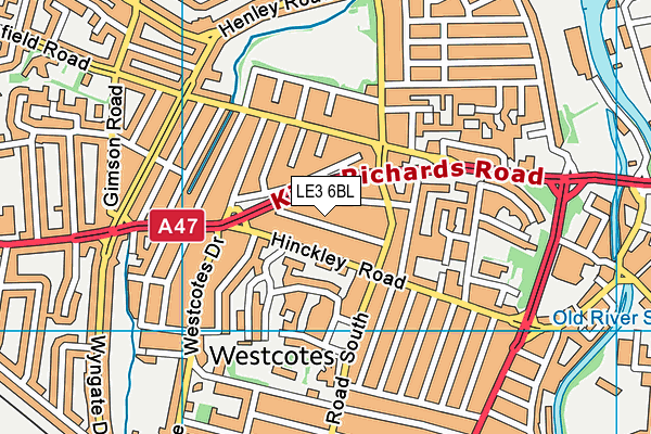 LE3 6BL map - OS VectorMap District (Ordnance Survey)