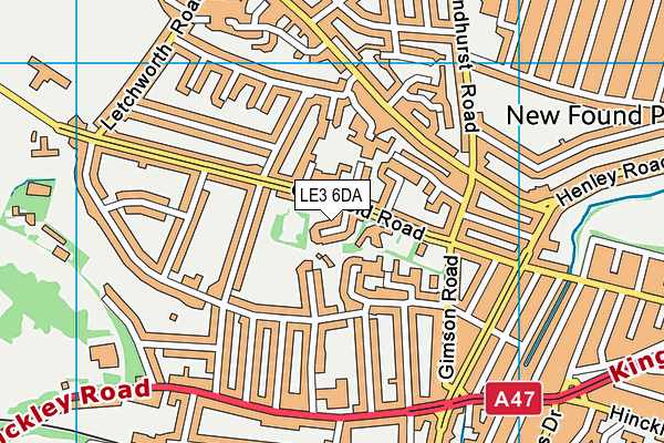 LE3 6DA map - OS VectorMap District (Ordnance Survey)