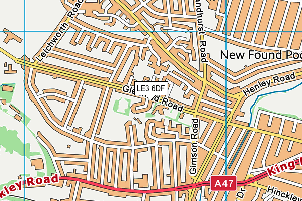 LE3 6DF map - OS VectorMap District (Ordnance Survey)