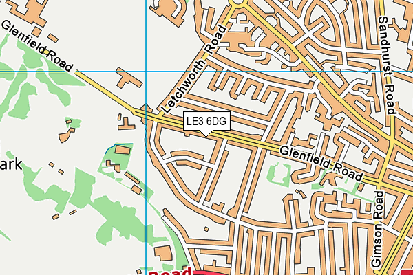 LE3 6DG map - OS VectorMap District (Ordnance Survey)