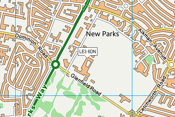 LE3 6DN map - OS VectorMap District (Ordnance Survey)