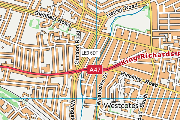 LE3 6DT map - OS VectorMap District (Ordnance Survey)