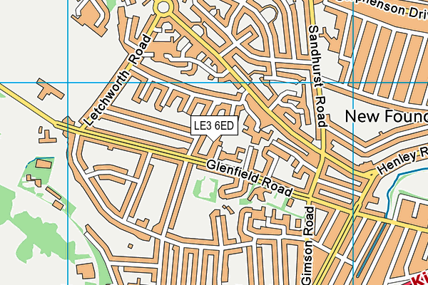 LE3 6ED map - OS VectorMap District (Ordnance Survey)