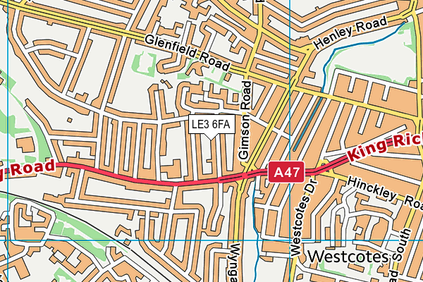 LE3 6FA map - OS VectorMap District (Ordnance Survey)