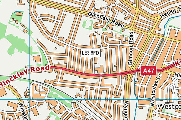 LE3 6FD map - OS VectorMap District (Ordnance Survey)