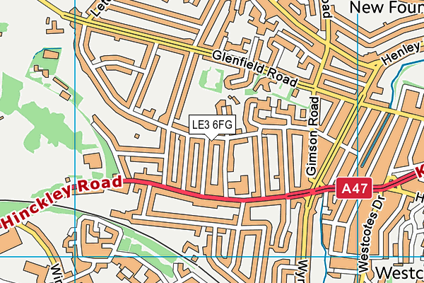 LE3 6FG map - OS VectorMap District (Ordnance Survey)