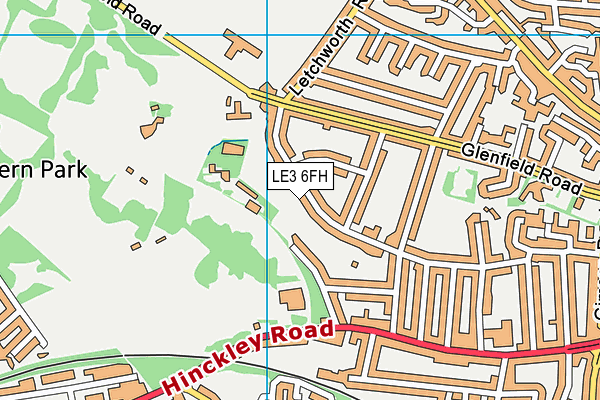 LE3 6FH map - OS VectorMap District (Ordnance Survey)