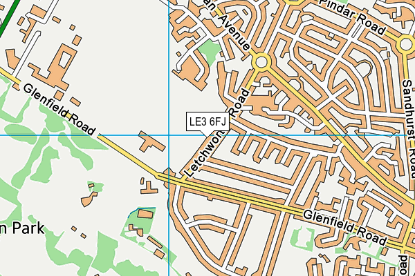 LE3 6FJ map - OS VectorMap District (Ordnance Survey)