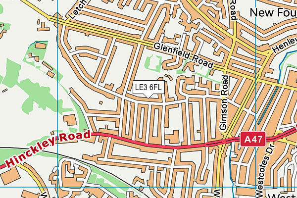 LE3 6FL map - OS VectorMap District (Ordnance Survey)