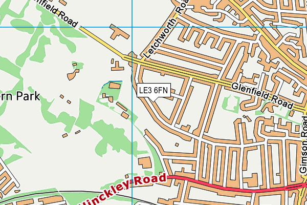 LE3 6FN map - OS VectorMap District (Ordnance Survey)